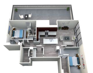 Two Bedroom Two and Half Bath Penthouse