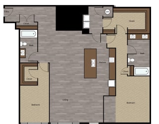 The Grand downtown KC 2 bed 2 bath Penthouse H  at The Grand, Kansas City