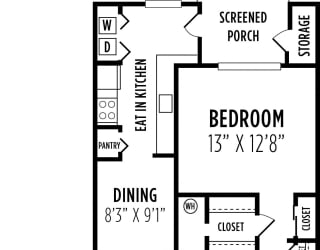 1 bedroom floorplan