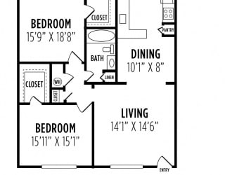 2 bedroom floor plan
