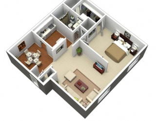 1 bedroom floorplan at Madison Rockwood, Ballwin, Missouri