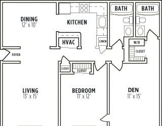 1 bedroom floorplan at Madison Rockwood, Ballwin