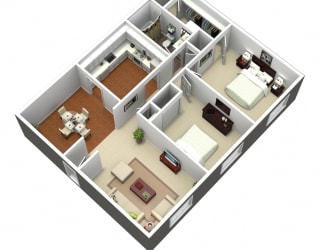2 bedroom floor plan at Madison Rockwood, Ballwin