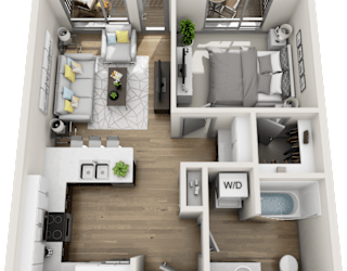 Floor Plan One Bedroom-One Bath  Type 1.1