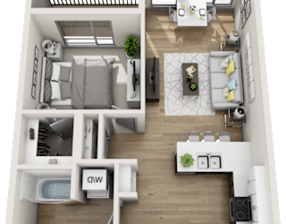 Floor Plan One Bedroom-One Bath