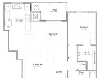 One bedroom layout-Lotus floor plan for rent at WH Flats in South Lincoln NE