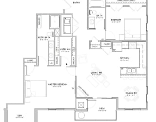 Two bedroom apartment with den-Snowdrop floor plan for rent at WH Flats in south Lincoln NE