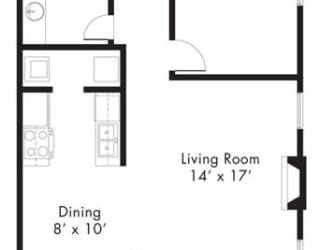 A4 - 1 bed 1 bath Floor Plan  at Aviare Place, Midland, TX