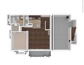 Aurora 1 Bed 1 Bath, 787 Sq Ft Floor Plan at Orion McCord Park, Texas