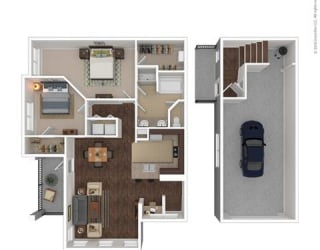 1177 Square-Foot Callisto Floor Plan at Orion McCord Park, Texas, 75068