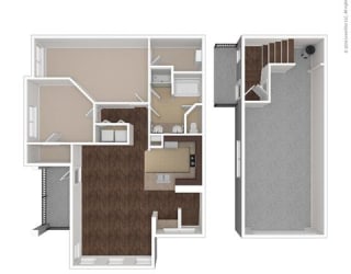 Callisto 2 Bed 2 Bath, 1177 Square-Foot Floor Plan at Orion McCord Park, Little Elm, TX, 75068