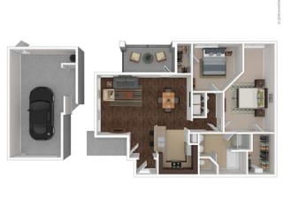 1088 Square-Foot Electra Floor Plan at Orion McCord Park, Little Elm, Texas