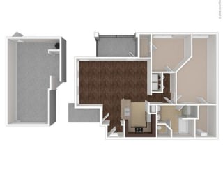 2 Bed 2 Bath Floor Plan at Orion McCord Park, Little Elm