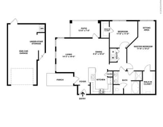 2 bedroom 2 bath Floor Plan at Orion McCord Park, Texas