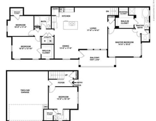 4 Bedroom 3 Bathroom Floor Plan at Orion McCord Park, Little Elm, 75068