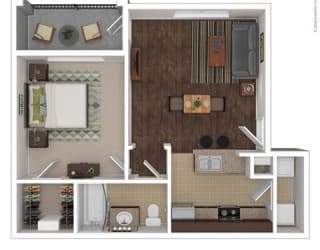 652 Square-Foot Halo Floor Plan at Orion McCord Park, Little Elm, TX, 75068