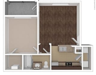 1 Bed 1 Bath, 652 Square-Foot Floor Plan at Orion McCord Park, Little Elm, TX