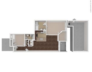 Nova 2 Bed 2 Bath, 1260 Square-Foot Floor Plan at Orion McCord Park, Little Elm, Texas