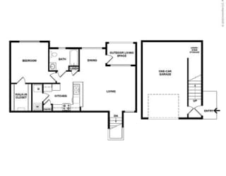 Aurora 1 Bedroom 1 Bathroom Floor Plan at Orion Prosper Lakes, Prosper, TX