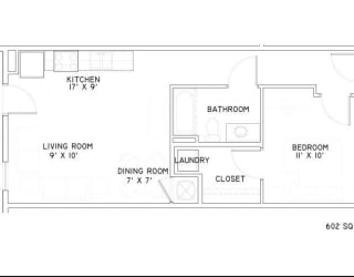 Floor Plan 1 Bedroom