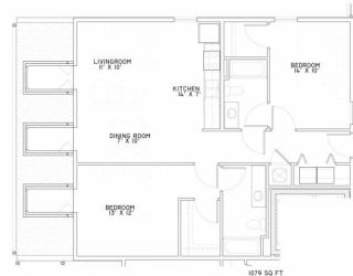 Floor Plan Two Bedrooms