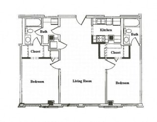 Floor Plan 2 Bedroom Apartment