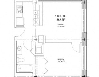 Floor Plan 1 Bedroom