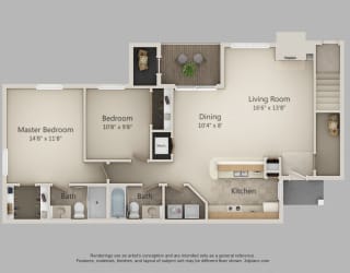 Floor Plan 2B-Mudsock