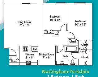 Floor Plan Two Bedroom One Bath