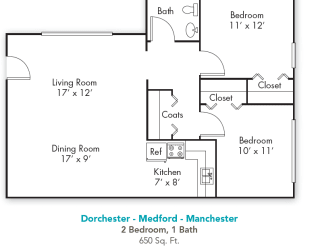 Floor Plan Two Bedroom One Bath