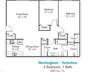 Floor Plan Two Bedroom One Bath