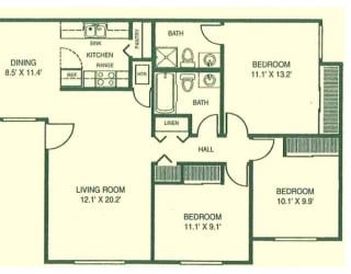 Floor Plan Three Bedroom