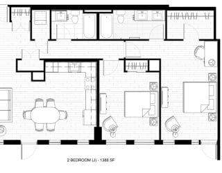 O2 Apartments 2 Bedroom Floor Plan