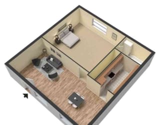 Floor Plan 1 bed 1 bath