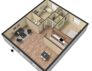Floor Plan 2 bed 1 bath
