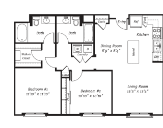 2 Bed 2 Bath Plan A at Apex Mission Valley, California, 92108
