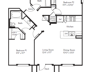 2 Bed 2 Bath Plan F at Apex Mission Valley, California, 92108