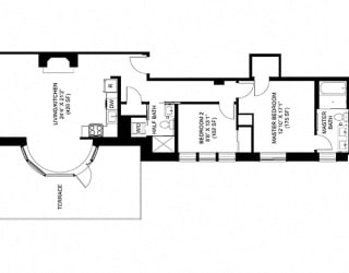 2 Bedroom 2 Bathroom Floor Plan at Park Heights by the Lake Apartments, Chicago, Illinois