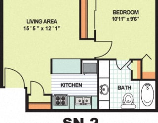 Floor Plan Standard One Bedroom (SN2)