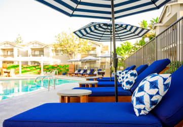 outdoor pool and lounge area