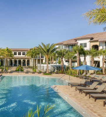 Resort-Style Swimming Pool at Azura Luxury Apartments in Kendall FL