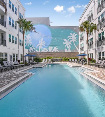 Resort-Style Swimming Pool at The Foundry Luxury Apartments in Tampa FL