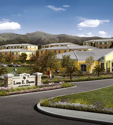 Rendering of apartment buildings exterior-Louis E. Brown Senior Villas, St Croix 00820, U.S. Virgin Islands