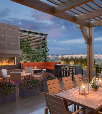 Rooftop Lounge With Outdoor Kitchen And Mountain Views at Avenue C, Billings, MT, 59102