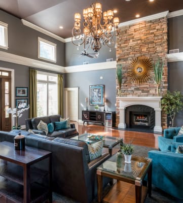 Posh Lounge Area With Fireplace In Clubhouse at Wyndchase at Aspen Grove, Tennessee, 37067