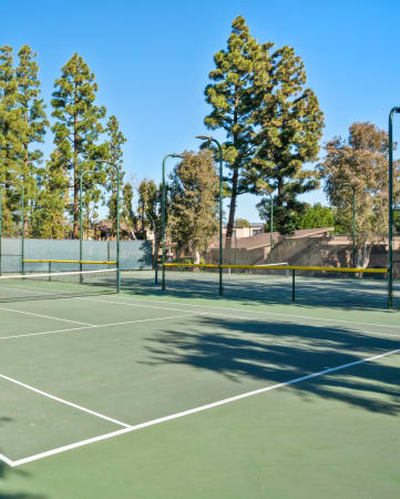 take a swing at one of the many tennis courts