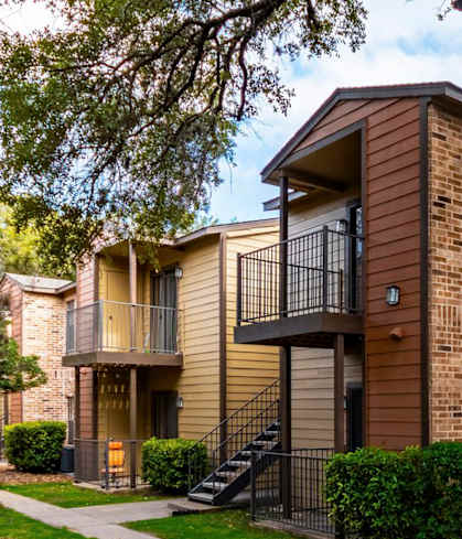 Building Exterior at The Hollows Apartments in San Antonio, TX
