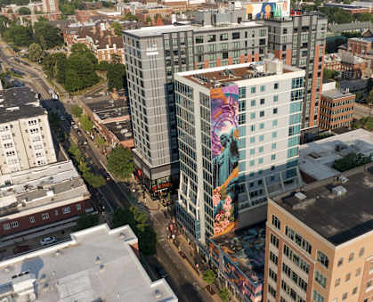 a mural on the side of a building