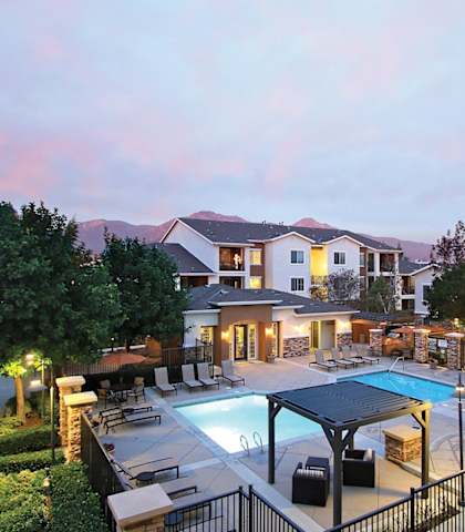 overhead view of pool area
