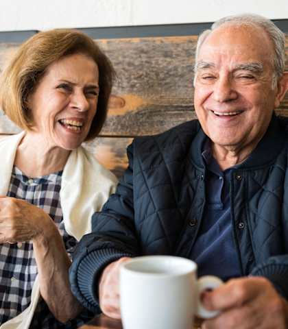 stock image- senior couple drinking coffee